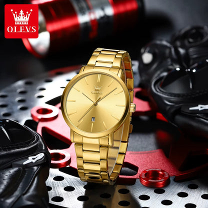 Top Brand Quartz Men'S Watches Original Gold Watch Waterproof Stainless Steel Male Watches Business Luxury Male Reloj